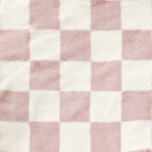 Checkered Plush Faux Fur Throw